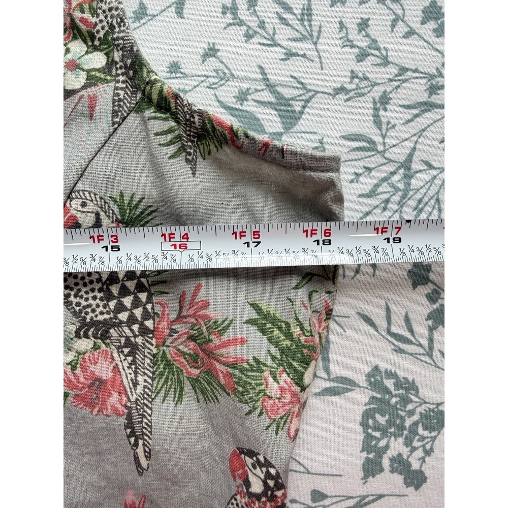 Bombay Paisley Tropical Parrot Print Button Front Midi Dress Small Cottagecore - Picture 8 of 9